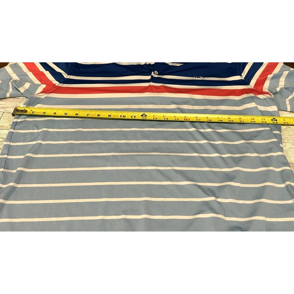 Vineyard Vines Striped Polo Shirt Short Sleeve Preppy Casual XL Whale Logo White